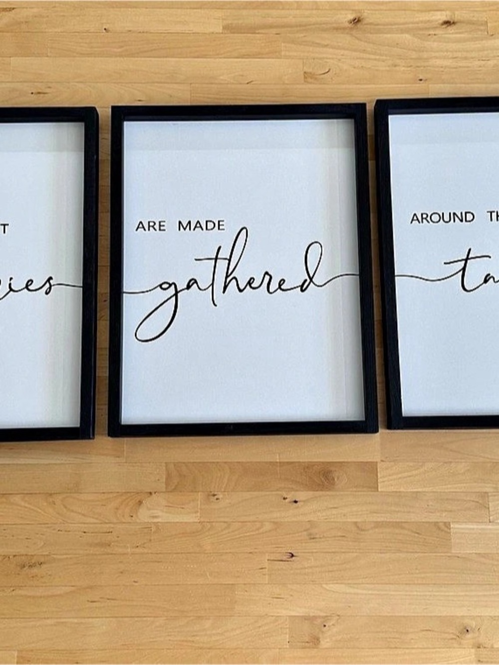 Set of 3 Framed Wall Art Memories Around the Table Farmhouse 11x14” Black